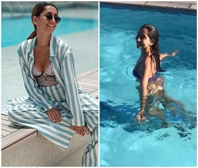 Anusha Dandekar 'Pani Pani Hui' while taking a dip in the pool wearing a bikini, the video of the actress set fire