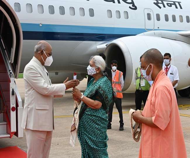 President Ram Nath Kovind arrives in Lucknow on a four-day visit to UP, will attend the convocation of BBAU today
