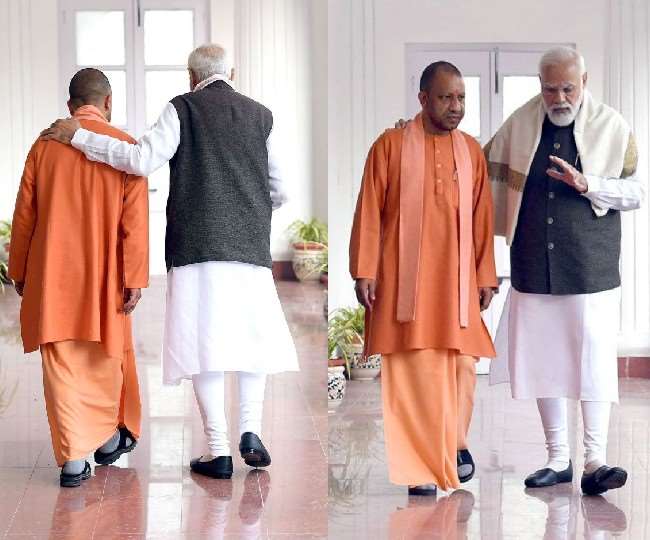 Rajnath opened the secret! Told- What did PM Modi say by placing his hand on CM Yogi's shoulder?