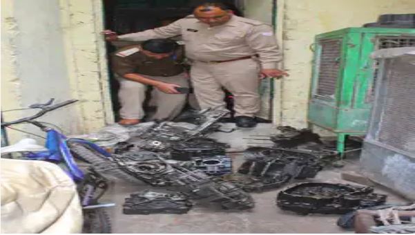 Raids on rag pickers' houses in Sotiganj, vehicle engines found in washing machines