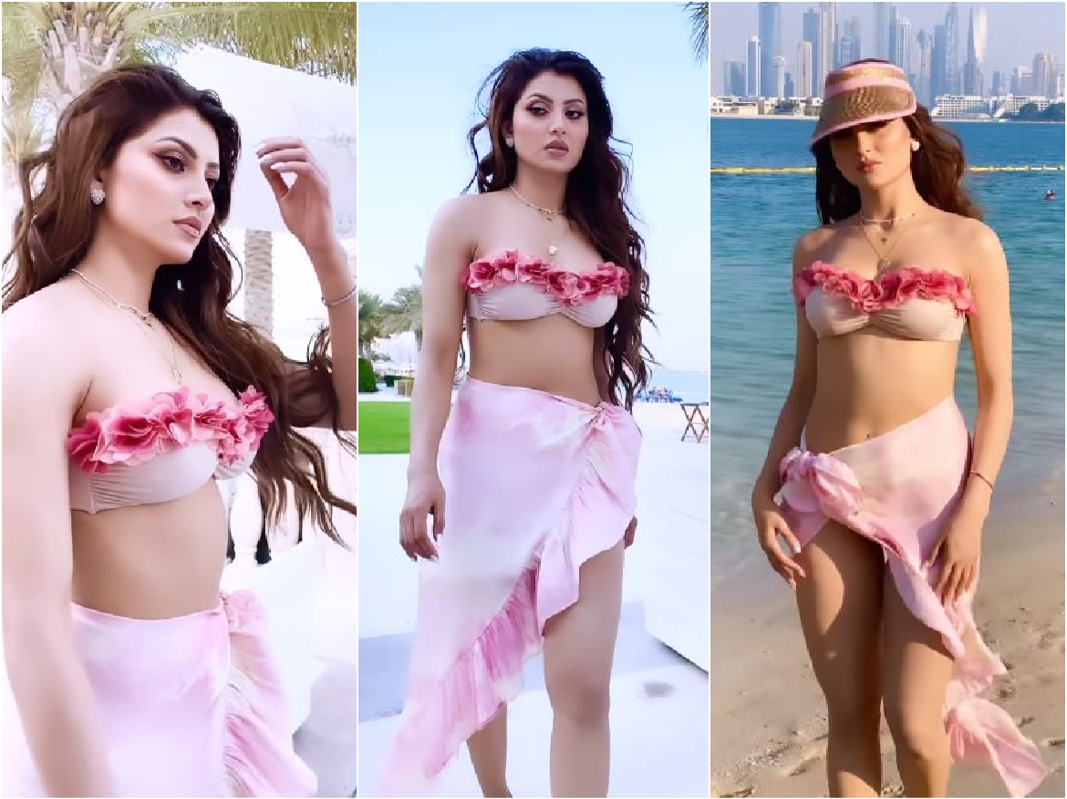 Urvashi Rautela wore a pink floral bikini to increase the heartbeat of the fans, watching the video, the user said- 'Fire in the cold...'