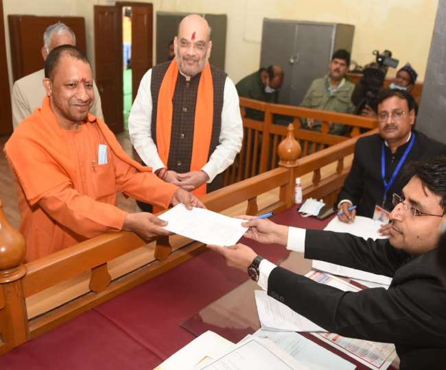CM Yogi files nomination from Gorakhpur Sadar seat in presence of Amit Shah