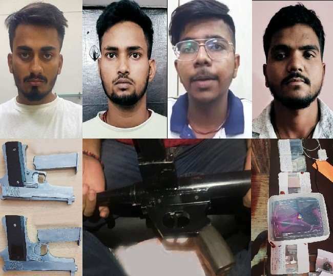 Four miscreants were caught with state-of-the-art illegal weapons