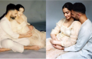 Resting in her husband's arms, Sonam Kapoor shows off her baby bump, pregnancy romance goes viral