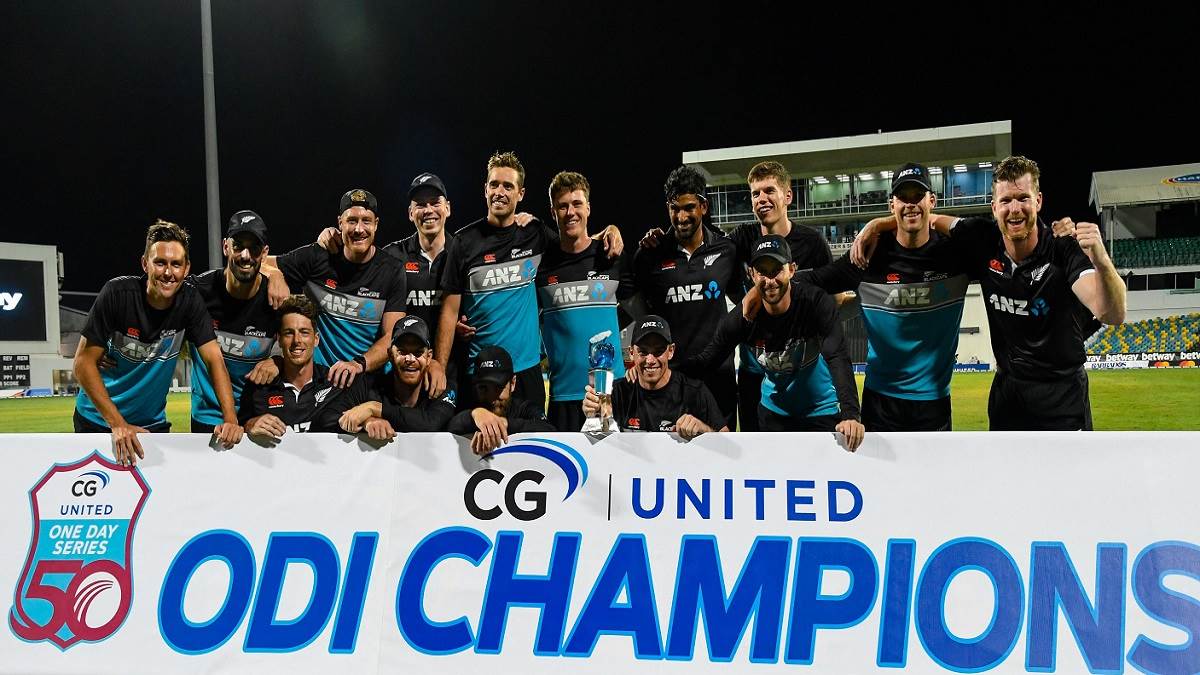 New Zealand won ODI series in West Indies for the first time with Neesham's six, 4 batsmen hit fifty