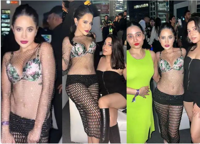Urfi Javed's Rooftop Party with Sisters, again became the focus of the camera in mesh clothes