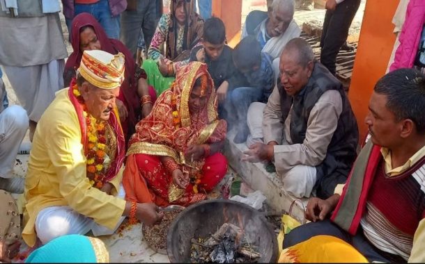 Amazing! The stove could burn in the house, so the father of 6 daughters became the bridegroom of a 24-year-old bride