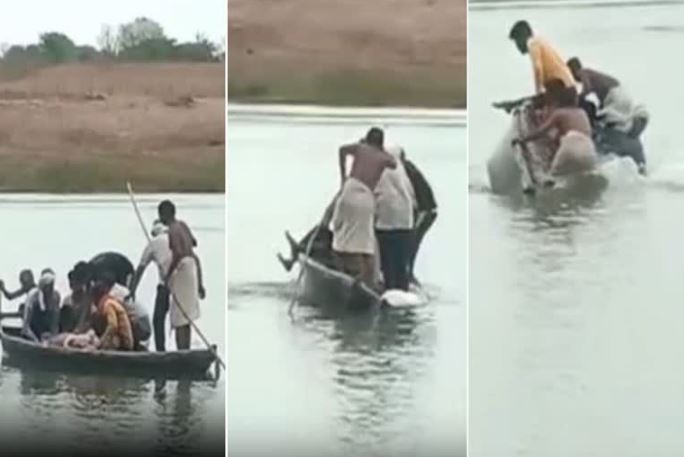 Boat overturned in Ken river, major accident averted, villagers pulled out 10 people like this