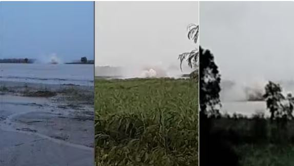 IGL company's gas pipeline burst in Yamuna river, water fountains rose up to 40 feet