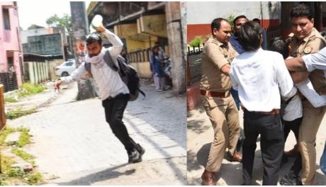 LLB student attempted self-immolation: Police saved the student in Gandhi Park, angry with the chaos of Agra University