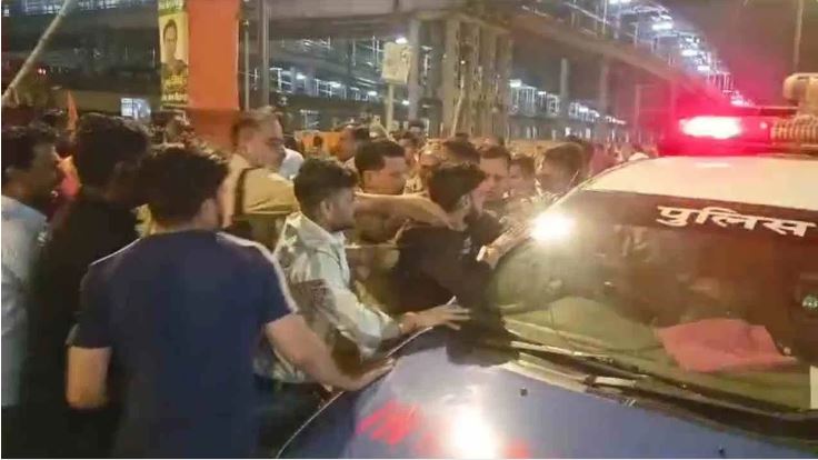 BJP leader's arrogance, when he stopped the bullet, he took out the traffic inspector from the car and beat him up, video goes viral