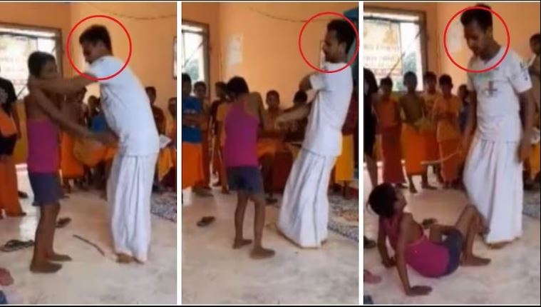 UP: Beaten with a stick... slapped and then thrown on the ground, Gurukul's teacher became a beast; Video of vandalism surfaced