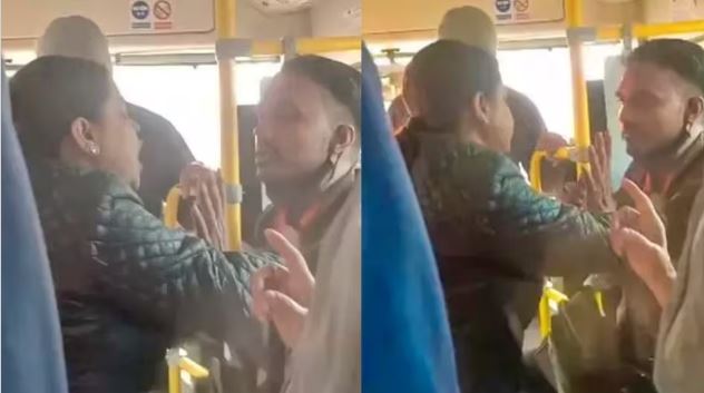 UP Police Inspector Neetu Singh's bullying in the city bus; When the conductor asked for ticket money, he abused and slapped him.