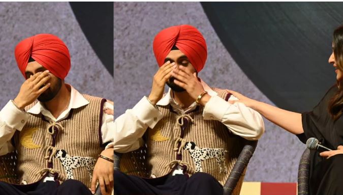 Diljit Dosanjh was seen crying bitterly at the event of 'Amar Singh Chamkila', fans also got emotional after watching the viral video.