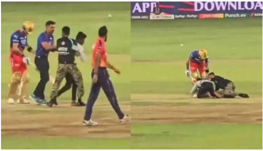 Fan dodges security to meet Virat Kohli, reaches crease and touches his feet
