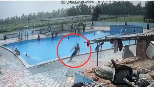 A 17-year-old boy who came out of a swimming pool died of a heart attack, video of his death surfaced