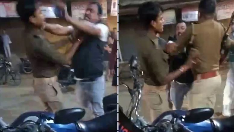 BJP leader's brother's hooliganism in Shravasti, slapped a policeman on duty