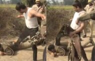 The policeman was thrown on the road, kicked and punched and made unconscious; drunk youths showed their arrogance